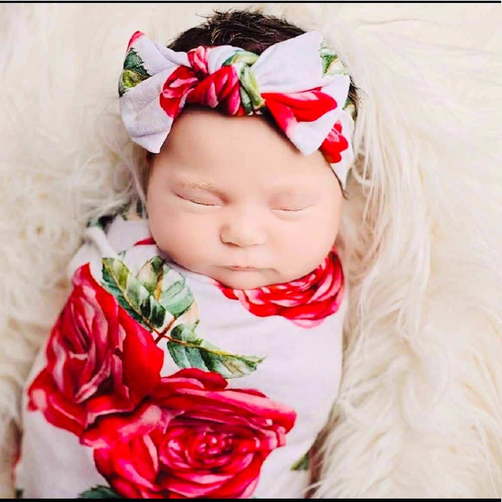 Newborn Swaddle and headband